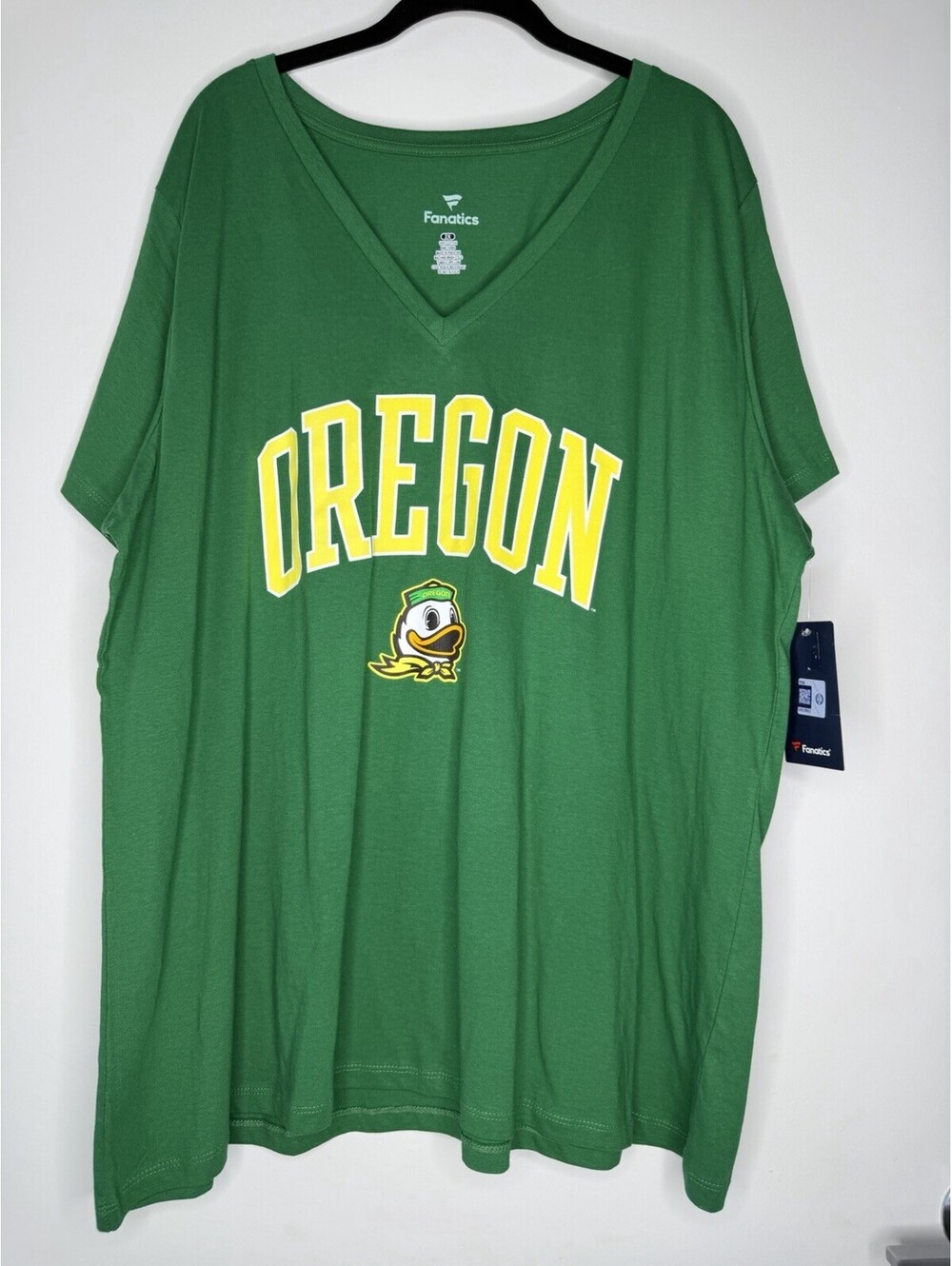 Women's Fanatics Green Oregon Ducks V Neck Oversized Jersey T-Shirt 2X NWT
